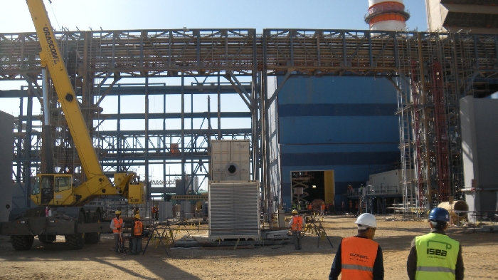 Insulated roller shutters electrically operated, power plant in Egypt desert