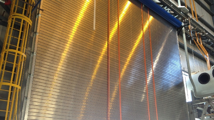 Insulated roller shutters electrically operated, power plant in Egypt desert