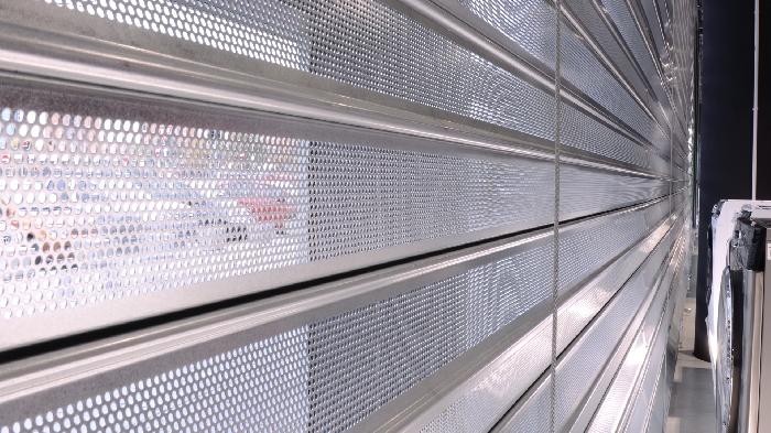 Shutter for electrical household and electronic components shop