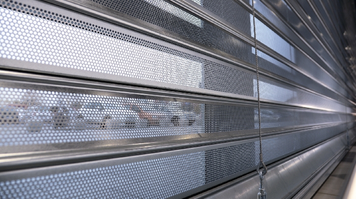 Shutter for electrical household and electronic components shop