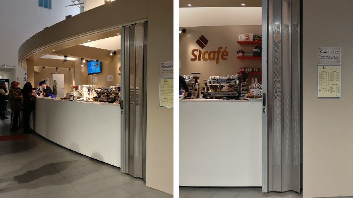 Curved security shutters FoldingPACK&reg;: closure for Viterbo Hospital