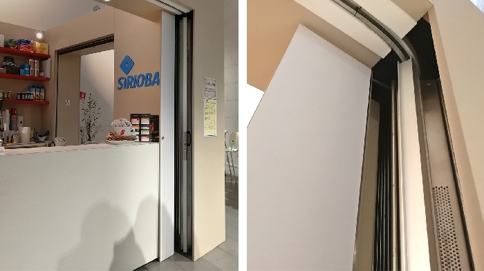 Curved security shutters FoldingPACK&reg;: closure for Viterbo Hospital